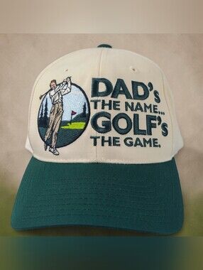 Dad's The Name Golf's The Game Vintage ANNCO  Snapback Cap Hat Course Greens